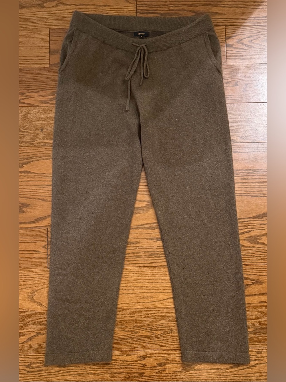 Quince Women's Cashmere Brown Knit Drawstring Pants